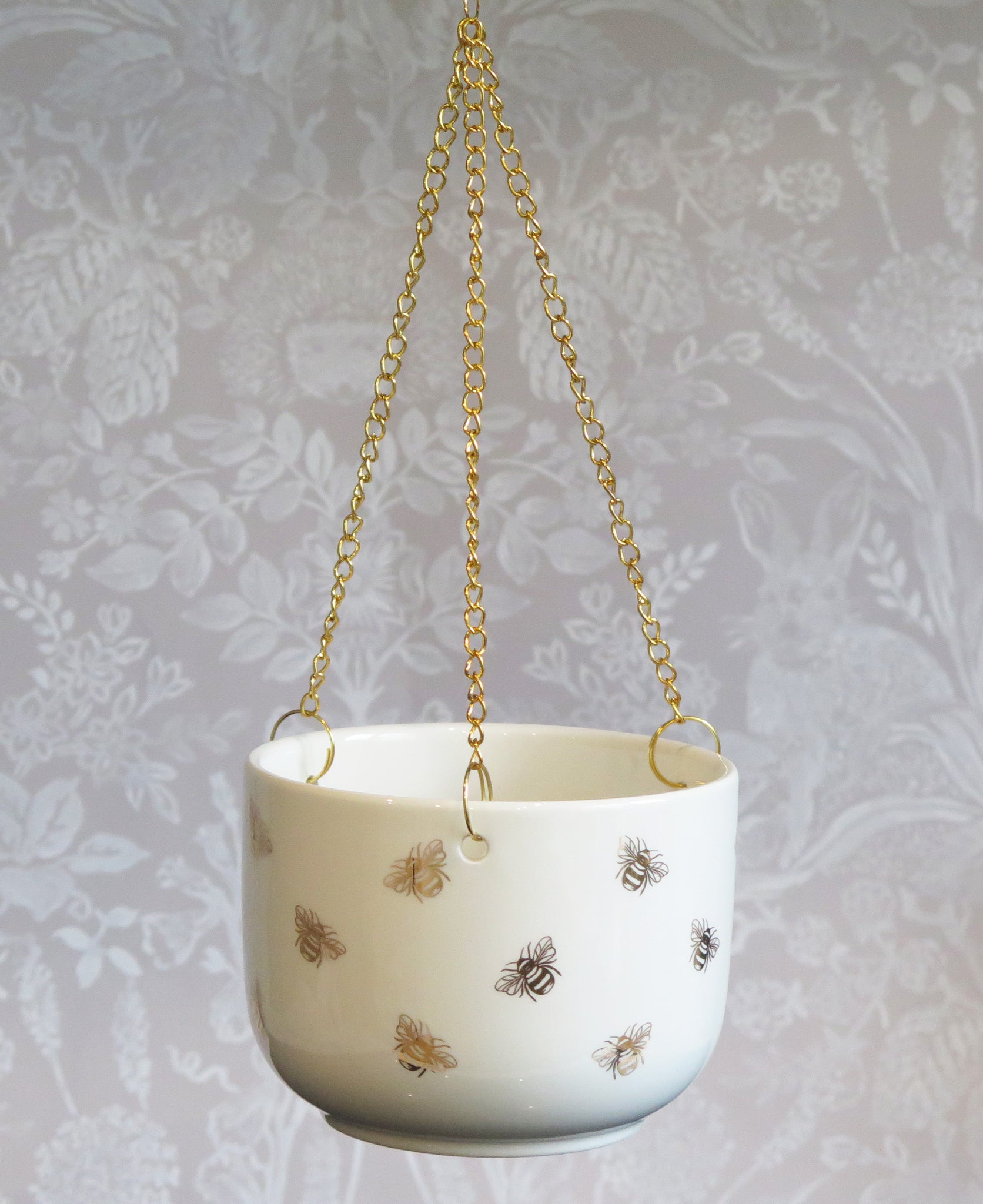 Gold Bee Hanging Planter