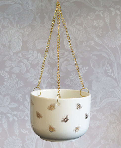 Gold Bee Hanging Planter