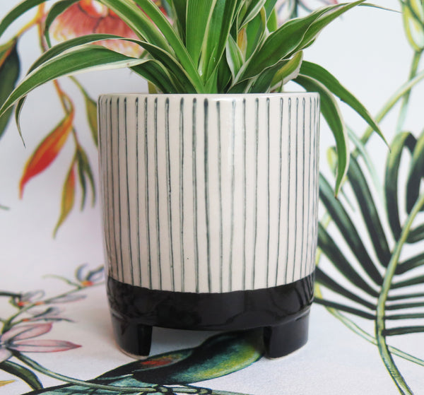 Small Geometric Stripes Plant Pot